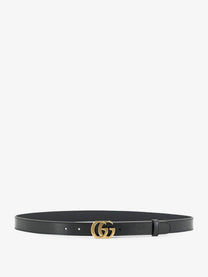 Gucci Women's Cut GG Marmont Leather Belt Black