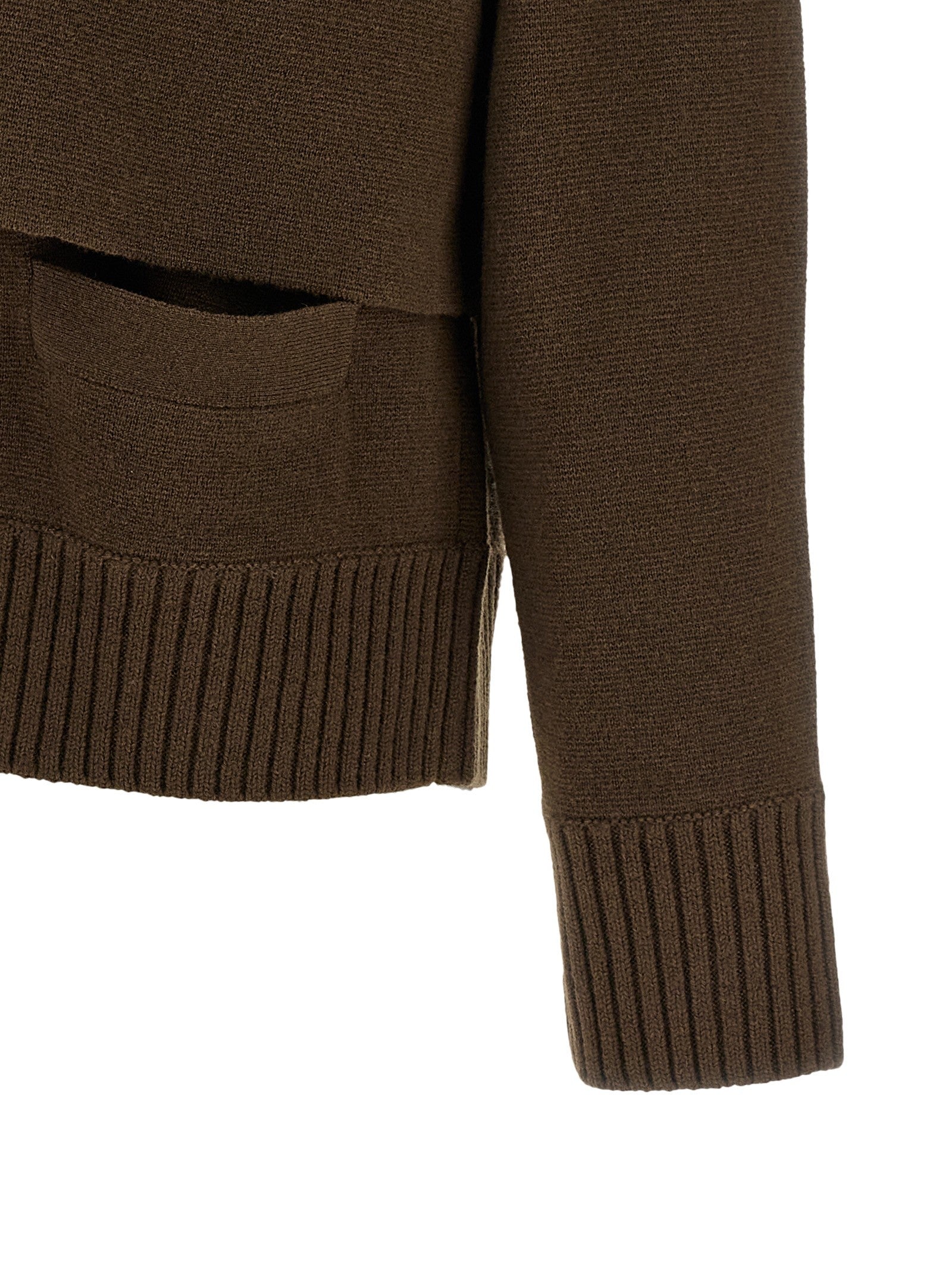 Sacai Cut Out Cardigan Brown