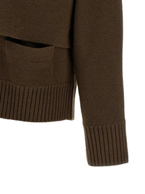 Sacai Cut Out Cardigan Brown