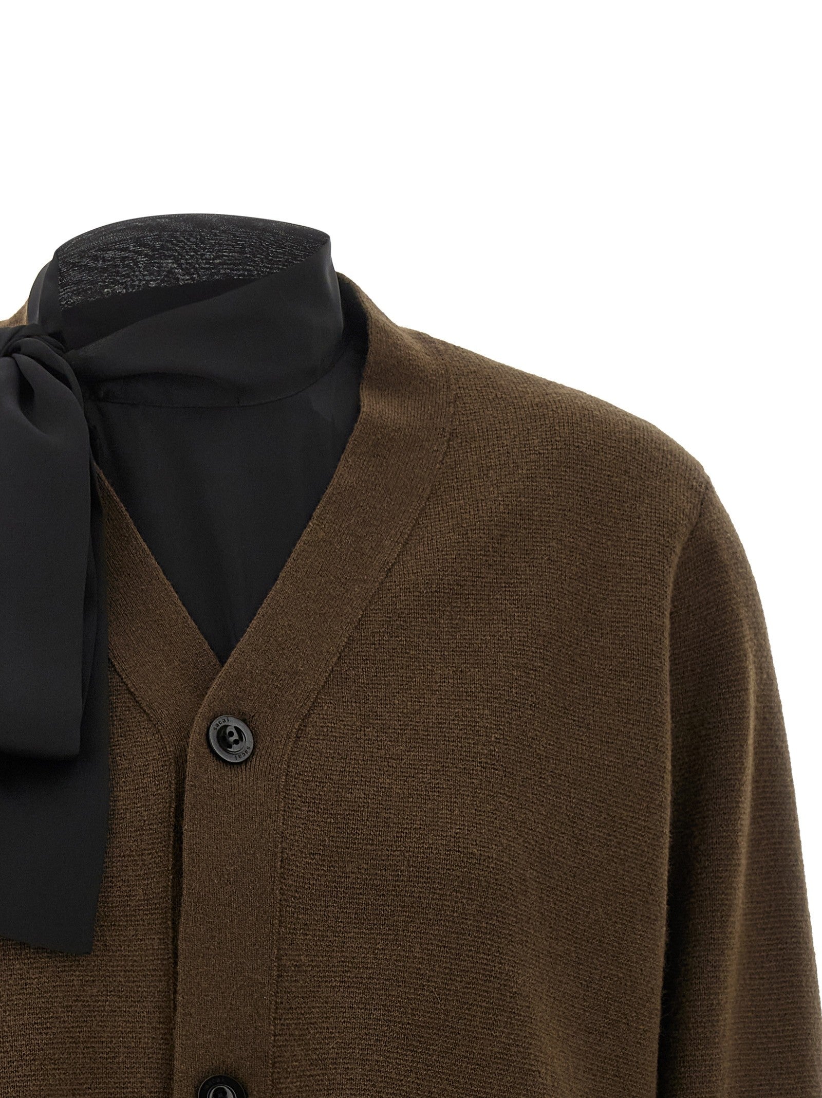Sacai Cut Out Cardigan Brown