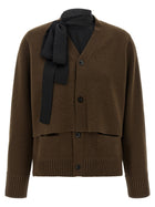Sacai Cut Out Cardigan Brown