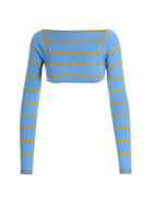 Emilio Pucci Cut Out Cropped Sweater Blue