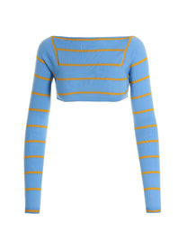 Emilio Pucci Cut Out Cropped Sweater Blue