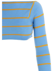 Emilio Pucci Cut Out Cropped Sweater Blue, view 3