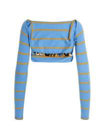 Emilio Pucci Cut Out Cropped Sweater Blue, view 2