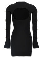 MACH &amp; MACH Cut Out Crystal Bow Dress Black, view 2