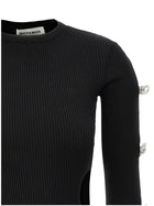 MACH &amp; MACH Cut Out Crystal Bow Dress Black, view 3