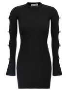 MACH &amp; MACH Cut Out Crystal Bow Dress Black