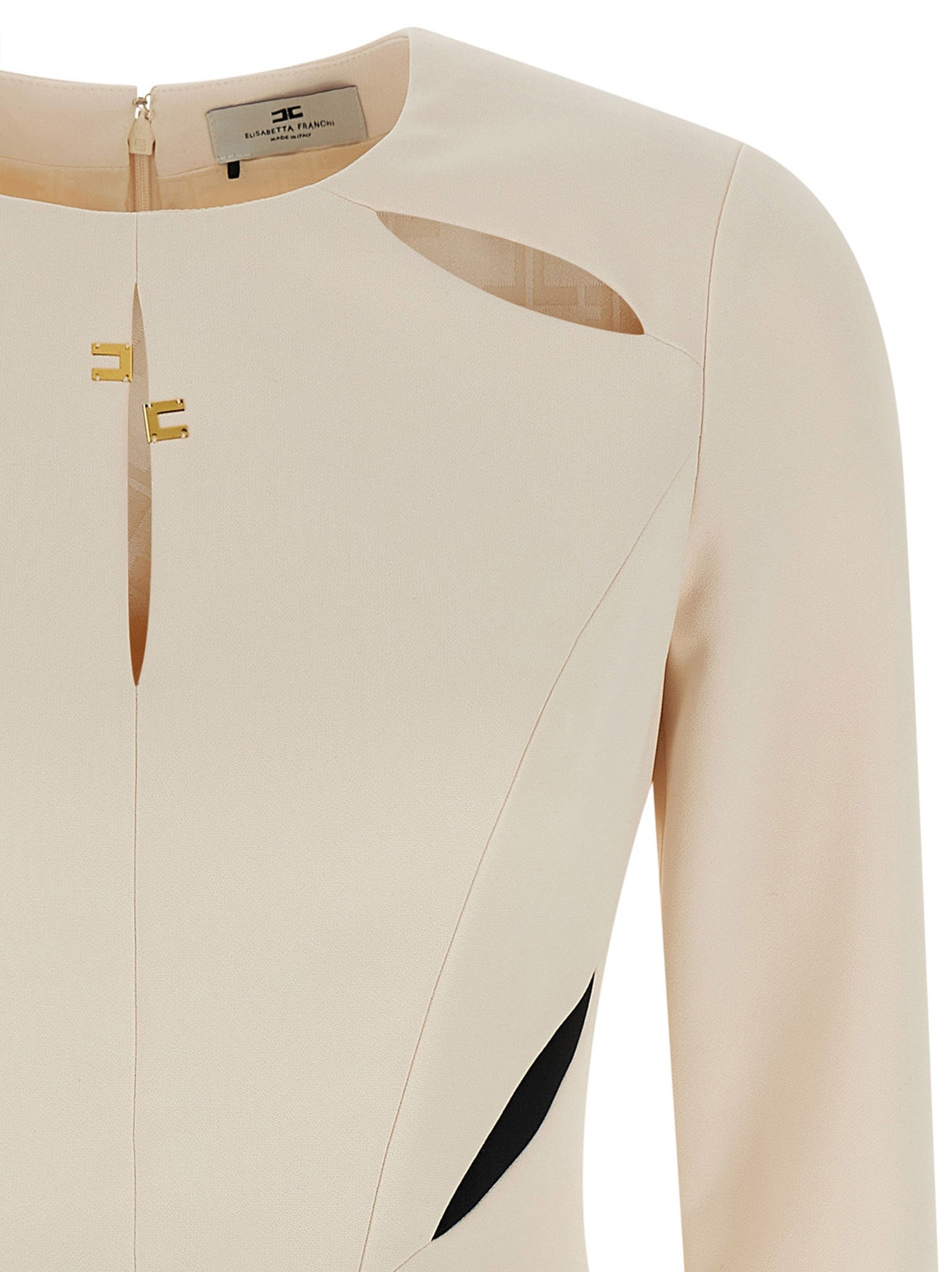 Elisabetta Franchi Cut Out Dress White