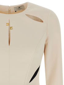 Elisabetta Franchi Cut Out Dress White