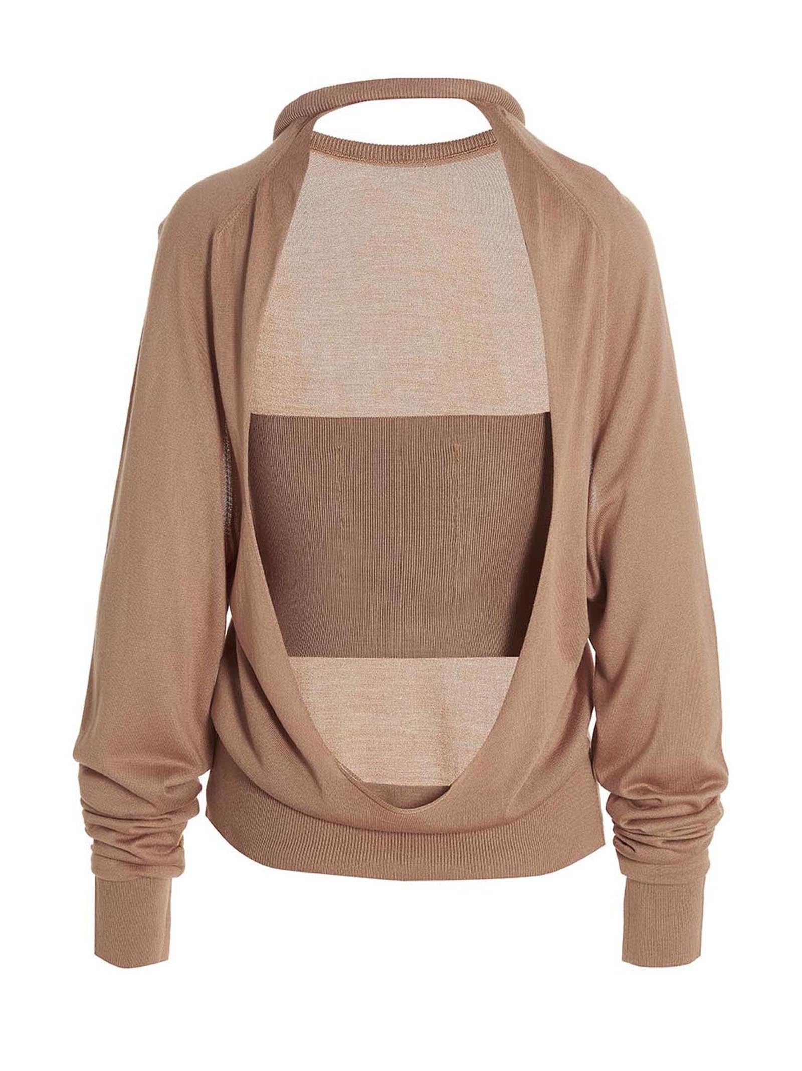 Ramael Cut Out Insert Top Sweater Beige
