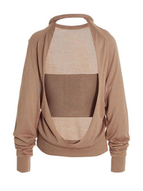 Ramael Cut Out Insert Top Sweater Beige
