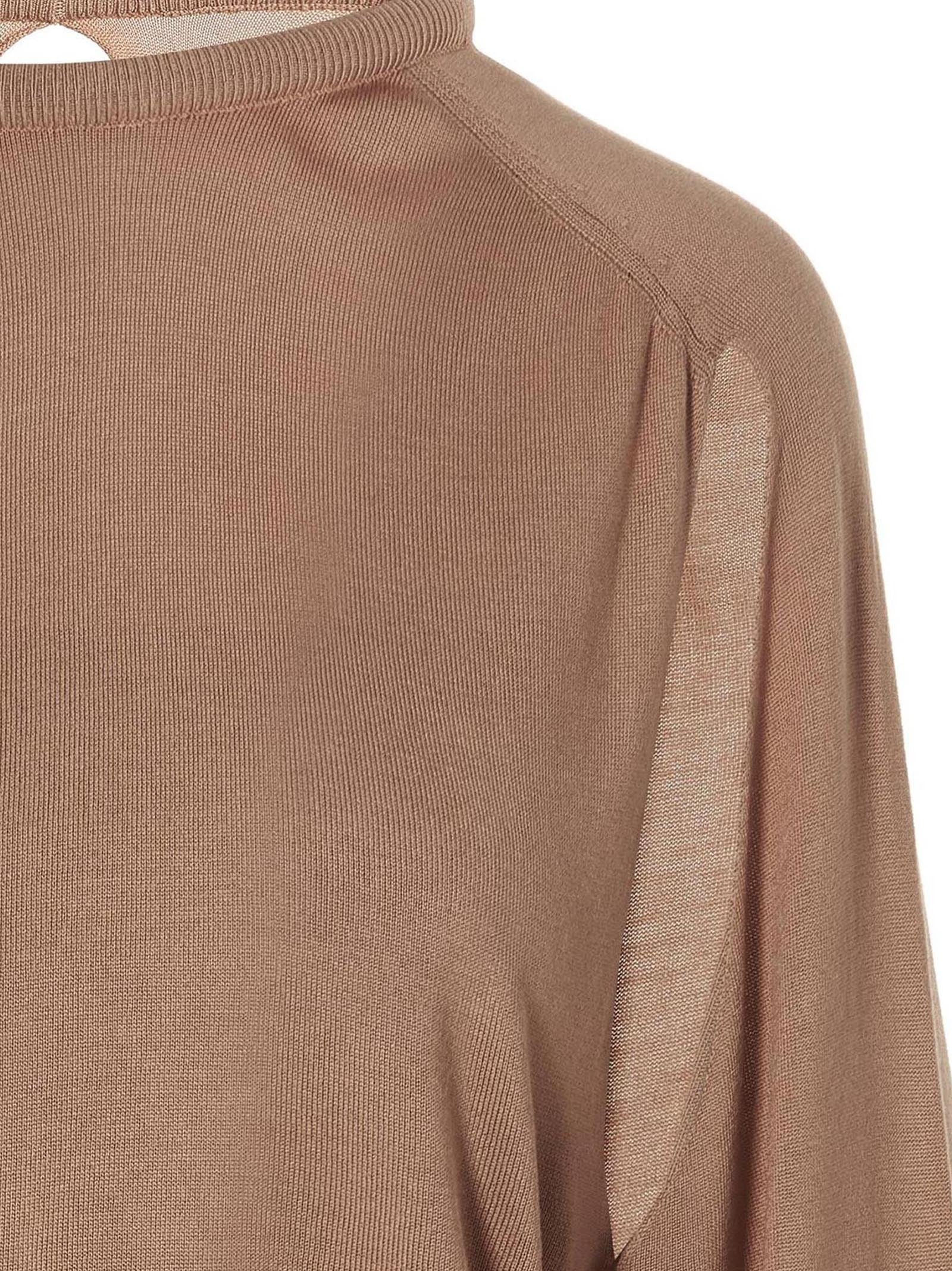 RAMAEL Cut Out Insert Top Sweater Beige