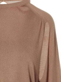 RAMAEL Cut Out Insert Top Sweater Beige