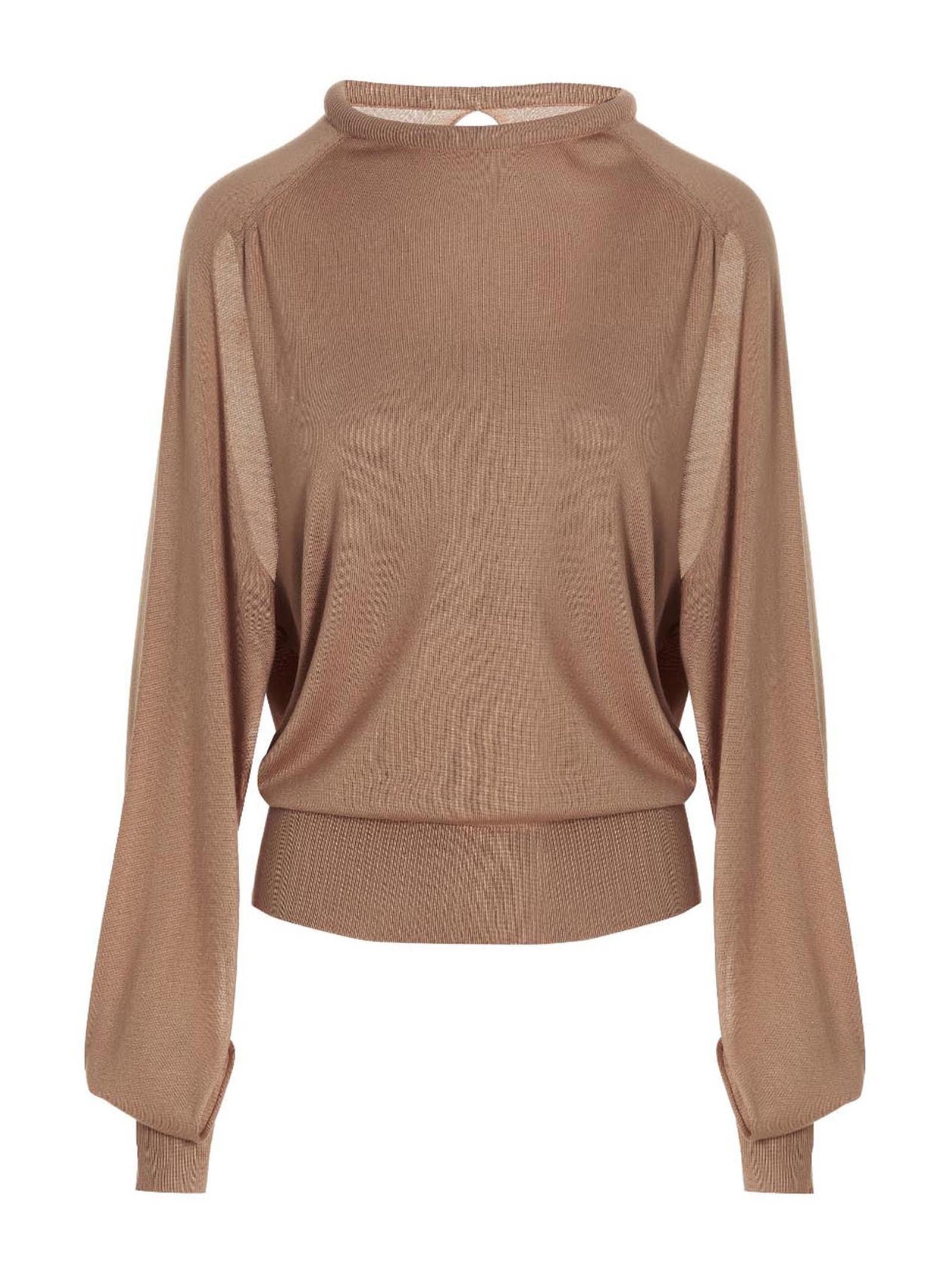 RAMAEL Cut Out Insert Top Sweater Beige