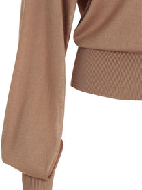 RAMAEL Cut Out Insert Top Sweater Beige