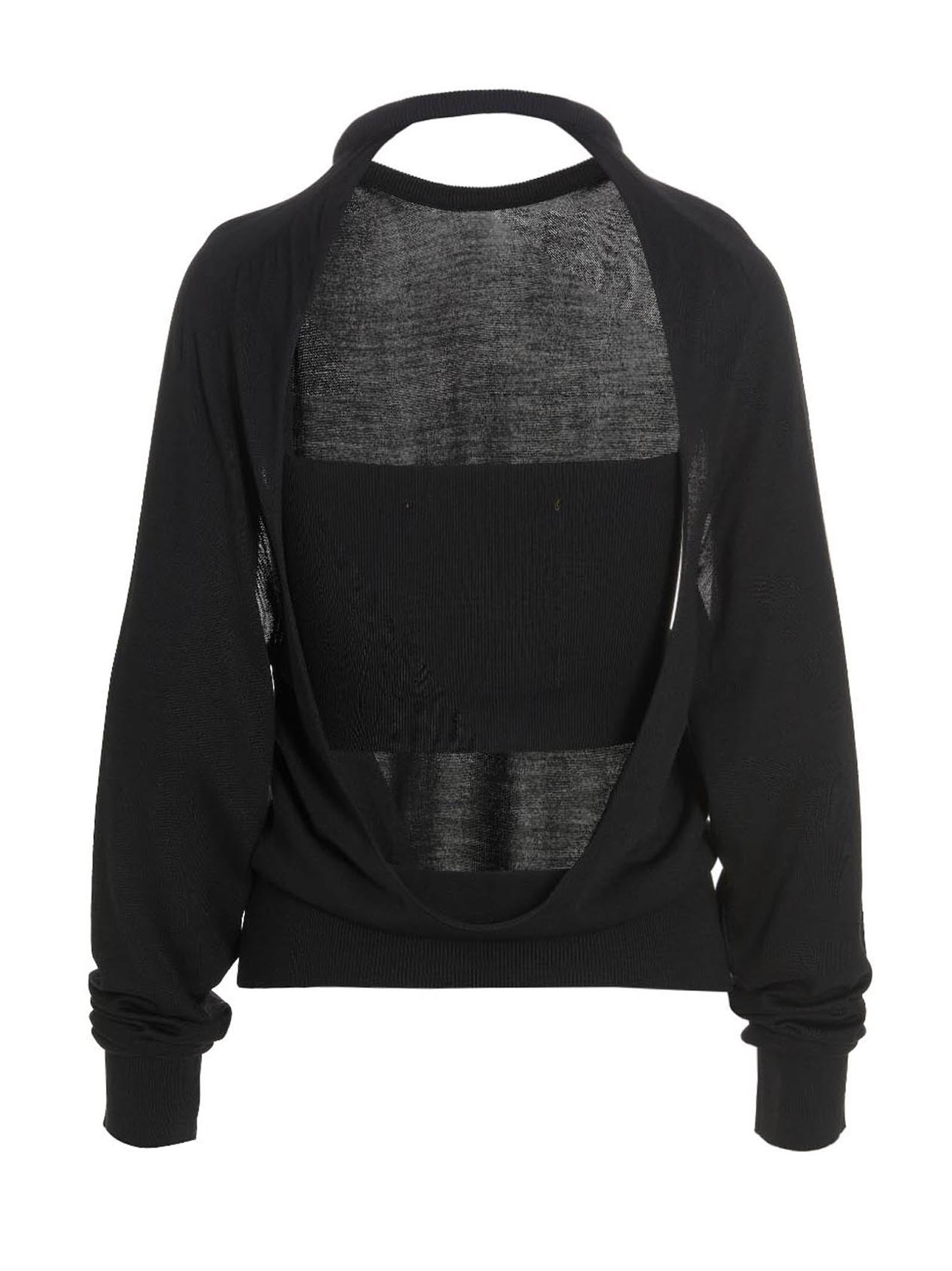 RAMAEL Cut Out Insert Top Sweater Black