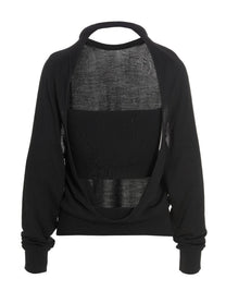 RAMAEL Cut Out Insert Top Sweater Black