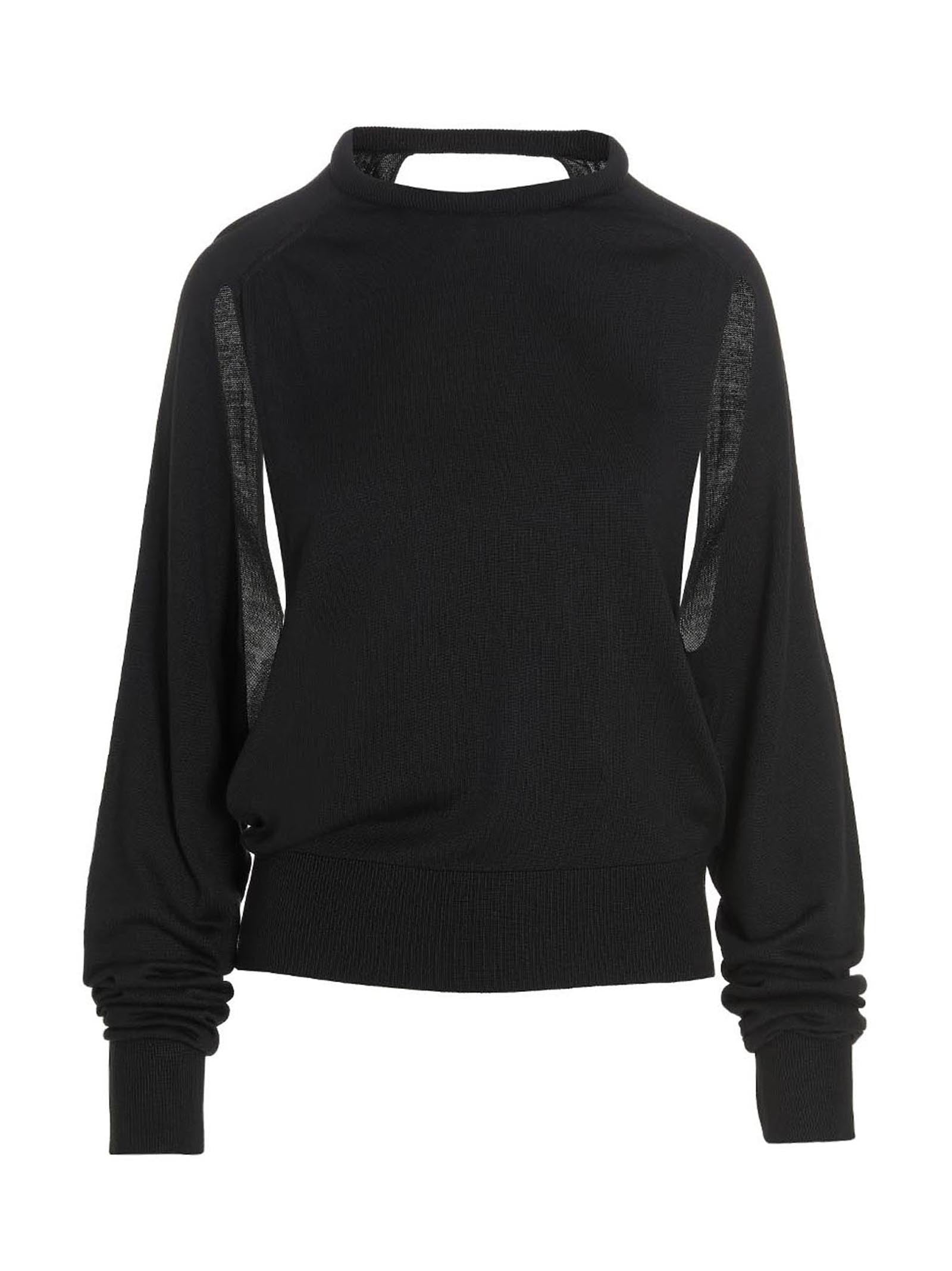 RAMAEL Cut Out Insert Top Sweater Black