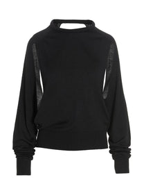 RAMAEL Cut Out Insert Top Sweater Black