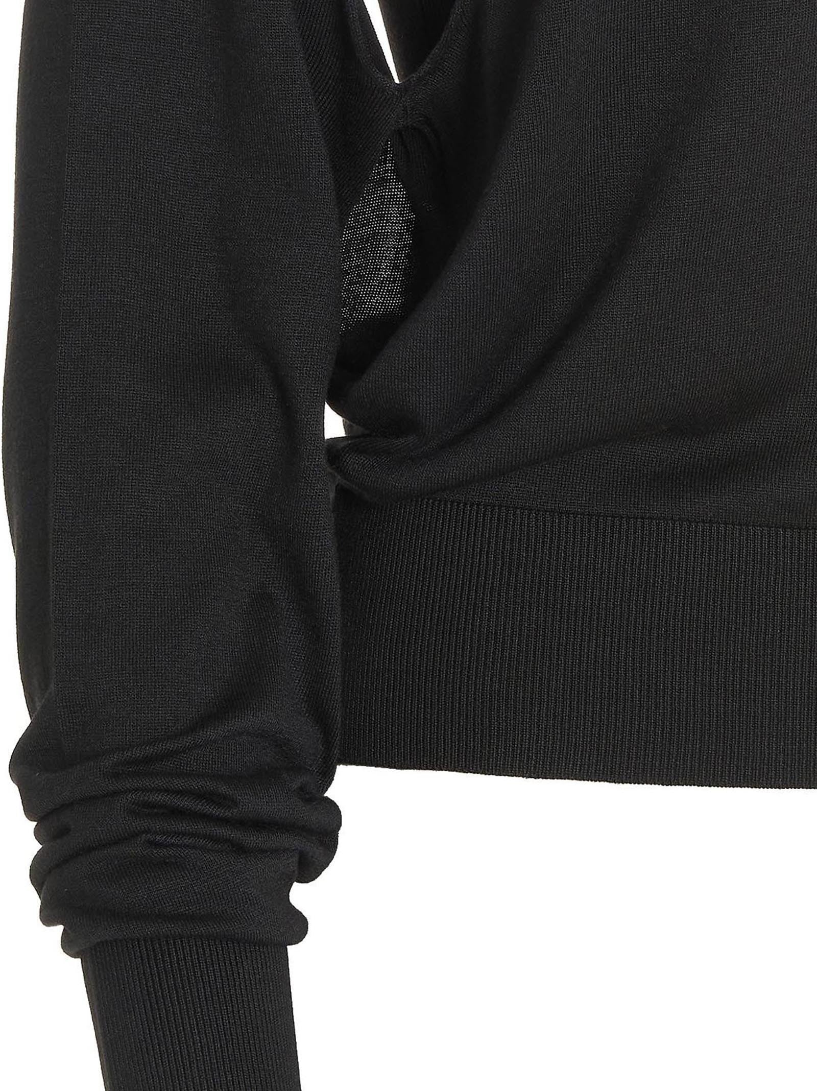 RAMAEL Cut Out Insert Top Sweater Black