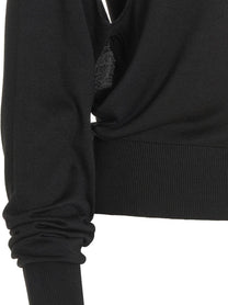 RAMAEL Cut Out Insert Top Sweater Black