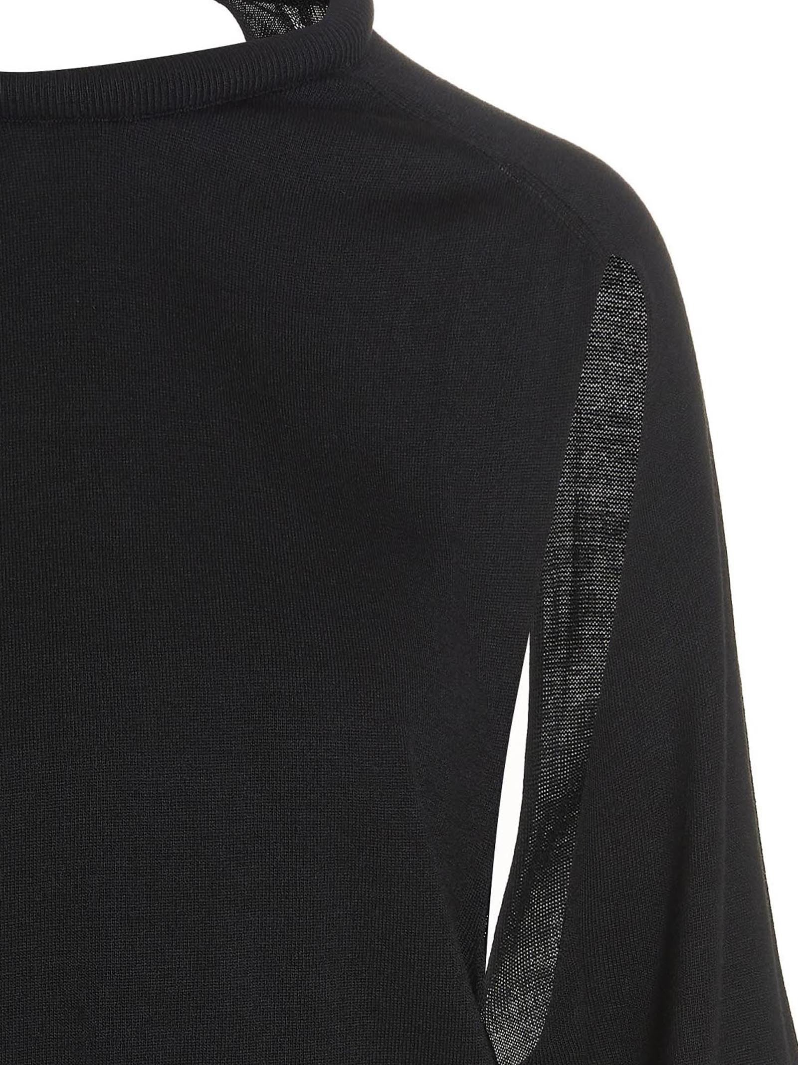 RAMAEL Cut Out Insert Top Sweater Black