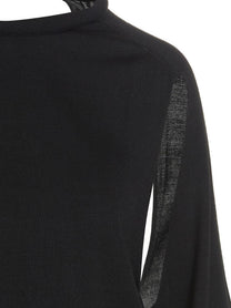 RAMAEL Cut Out Insert Top Sweater Black