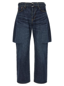 Sacai Cut Out Jeans Blue