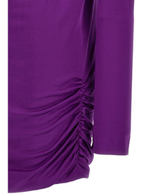 Versace Cut Out Jersey Dress Purple
