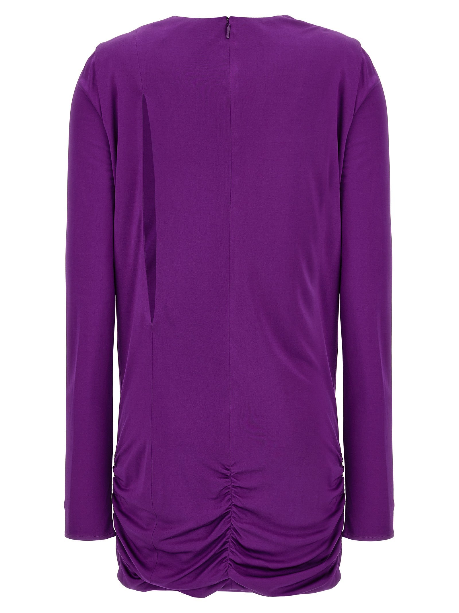 Versace Cut Out Jersey Dress Purple