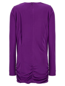 Versace Cut Out Jersey Dress Purple