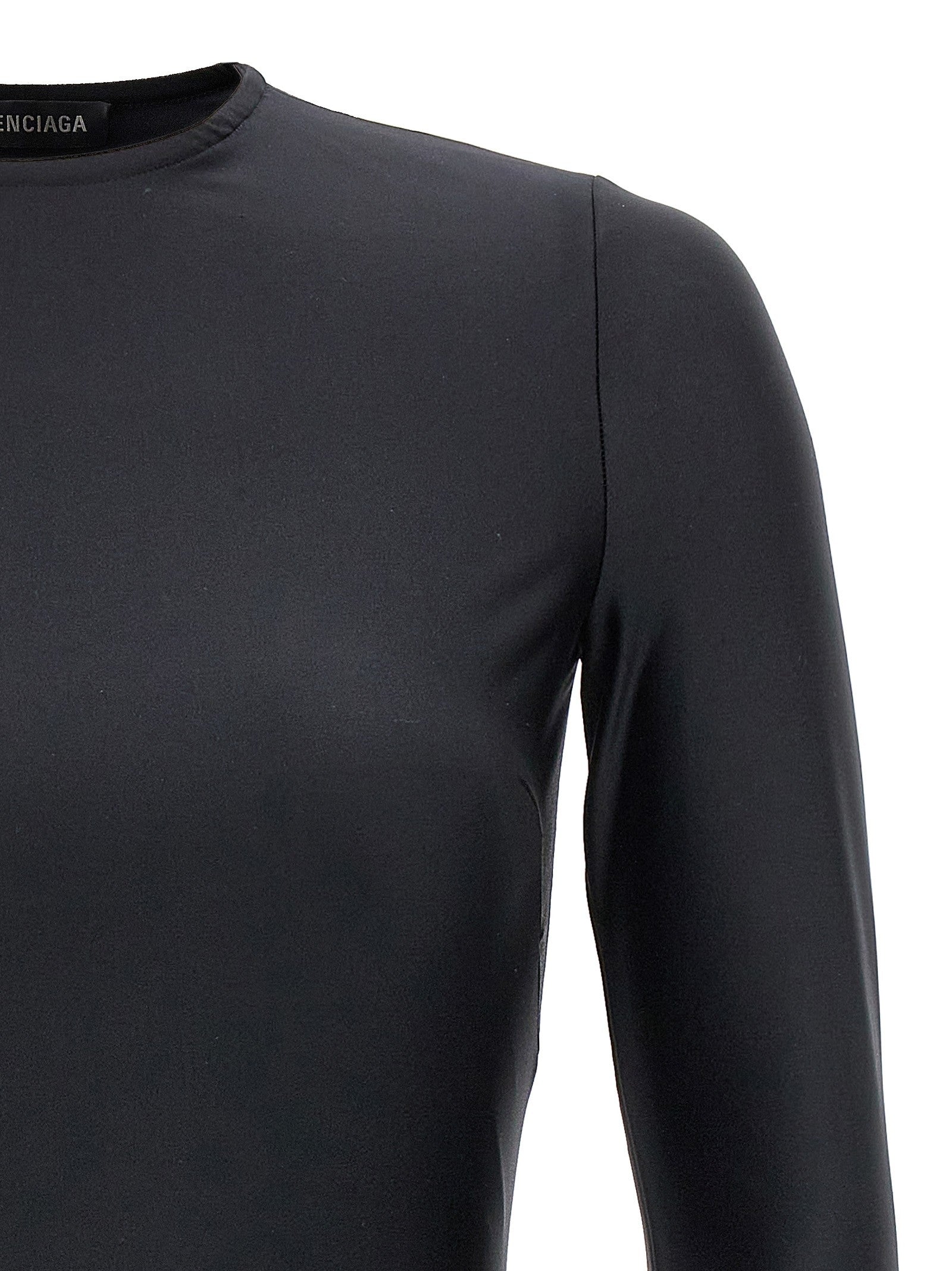 Balenciaga Cut Out One Shoulder Dress Black