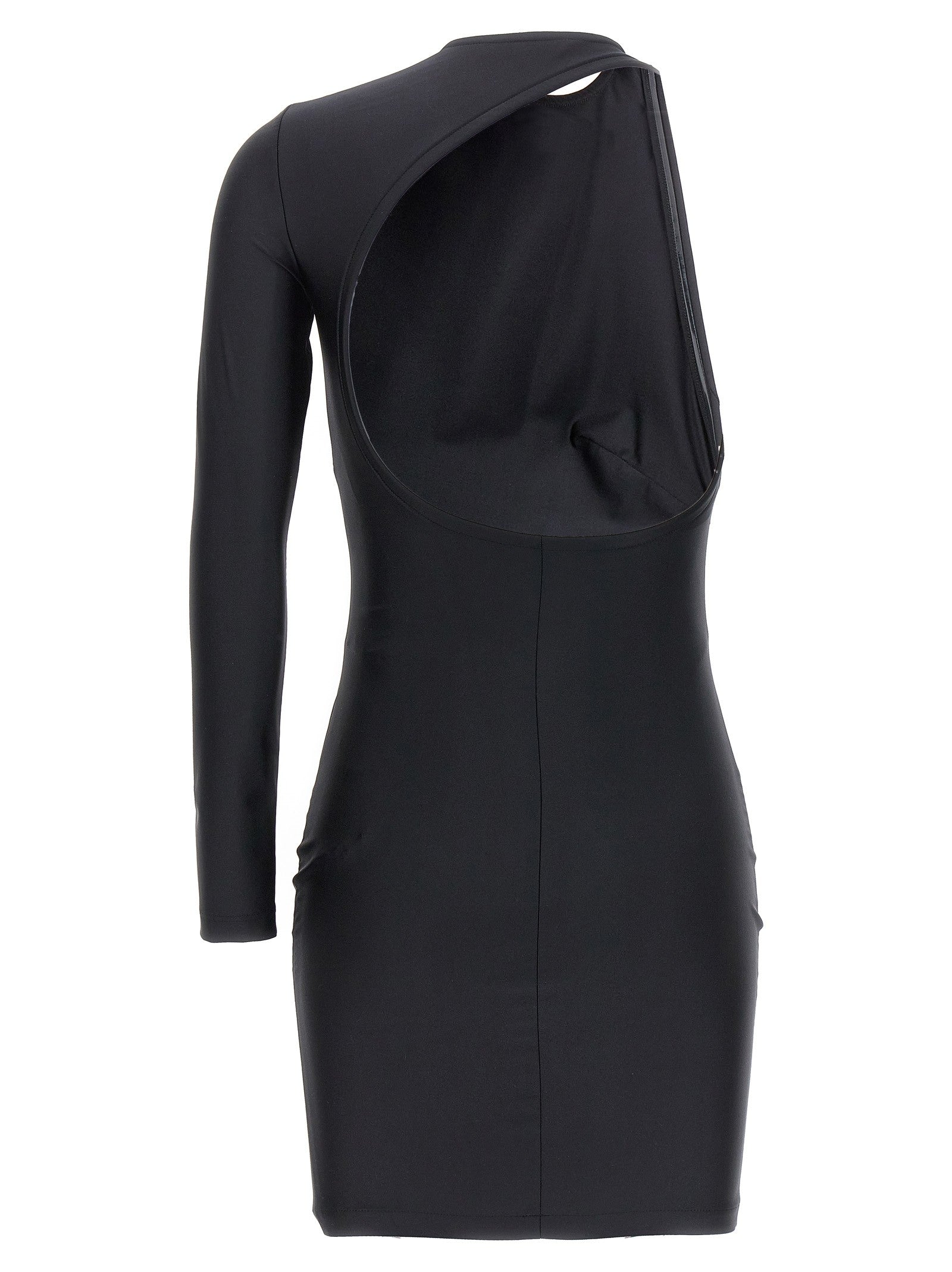 Balenciaga Cut Out One Shoulder Dress Black