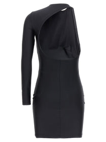 Balenciaga Cut Out One Shoulder Dress Black