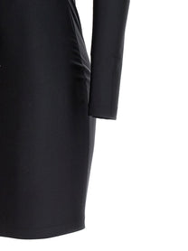 Balenciaga Cut Out One Shoulder Dress Black