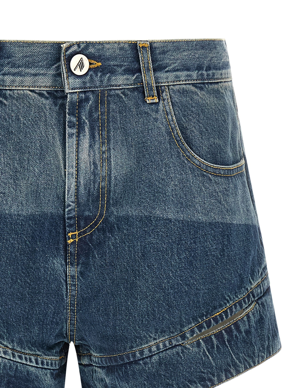 The Attico Cut Out Shorts Blue