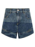 The Attico Cut Out Shorts Blue