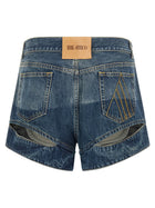The Attico Cut Out Shorts Blue, view 2