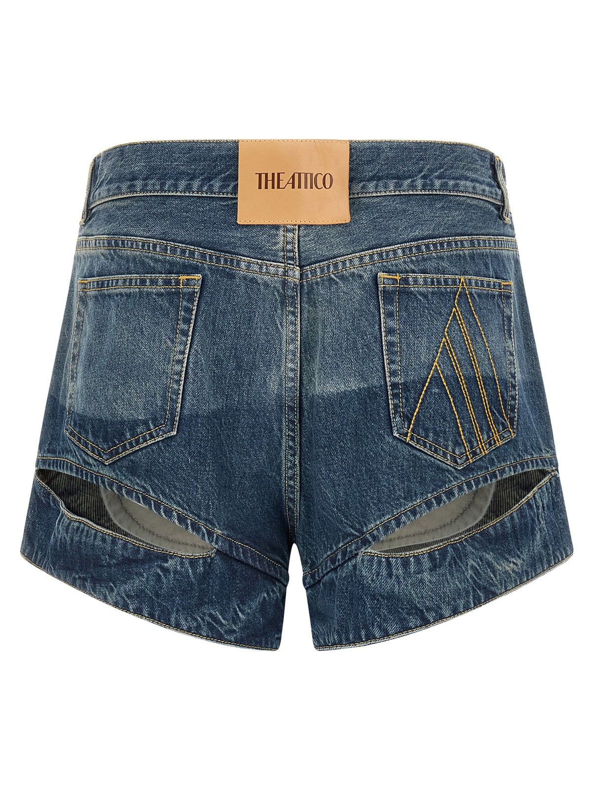 The Attico Cut Out Shorts Blue