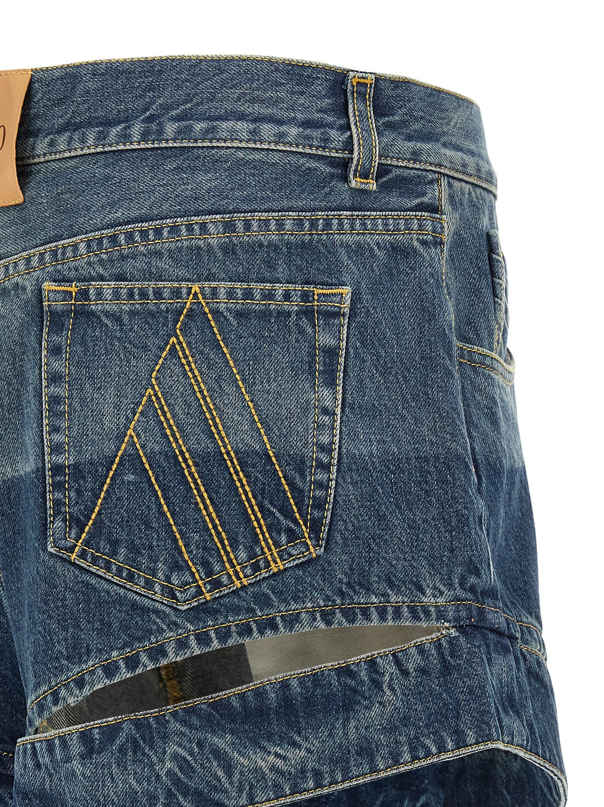 The Attico Cut Out Shorts Blue