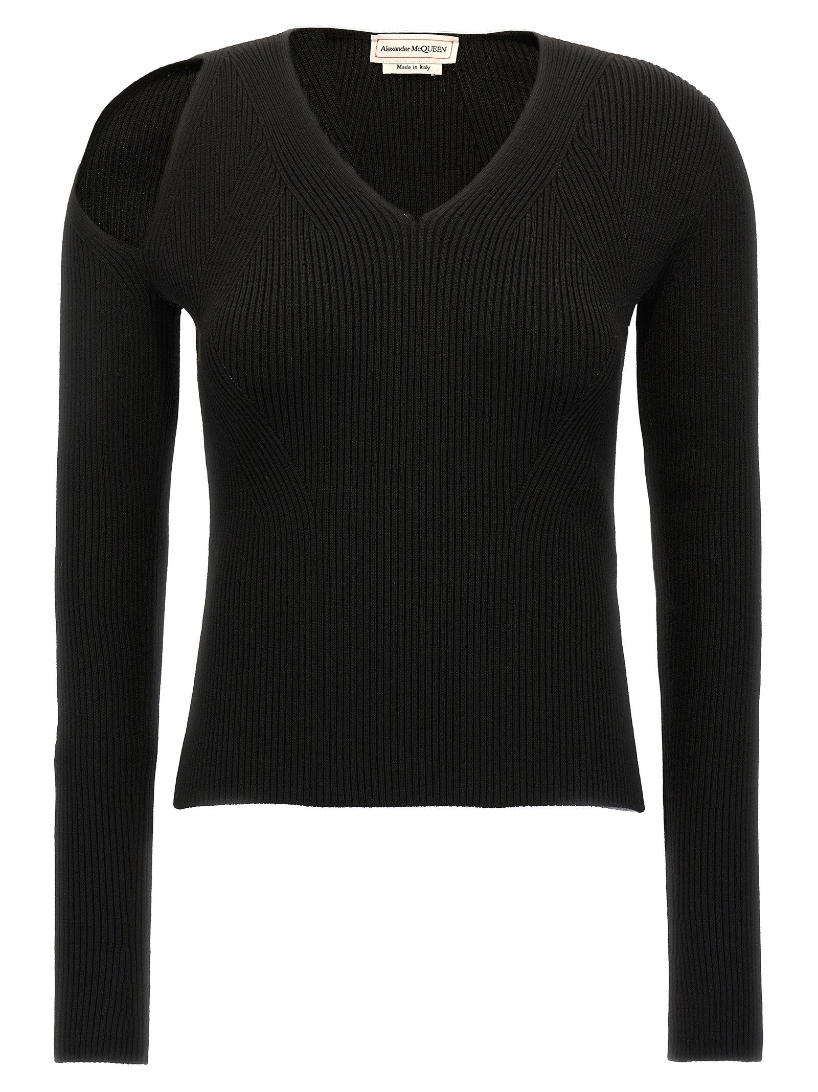 Alexander McQueen Cut Out Sweater Black