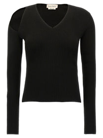 Alexander McQueen Cut Out Sweater Black
