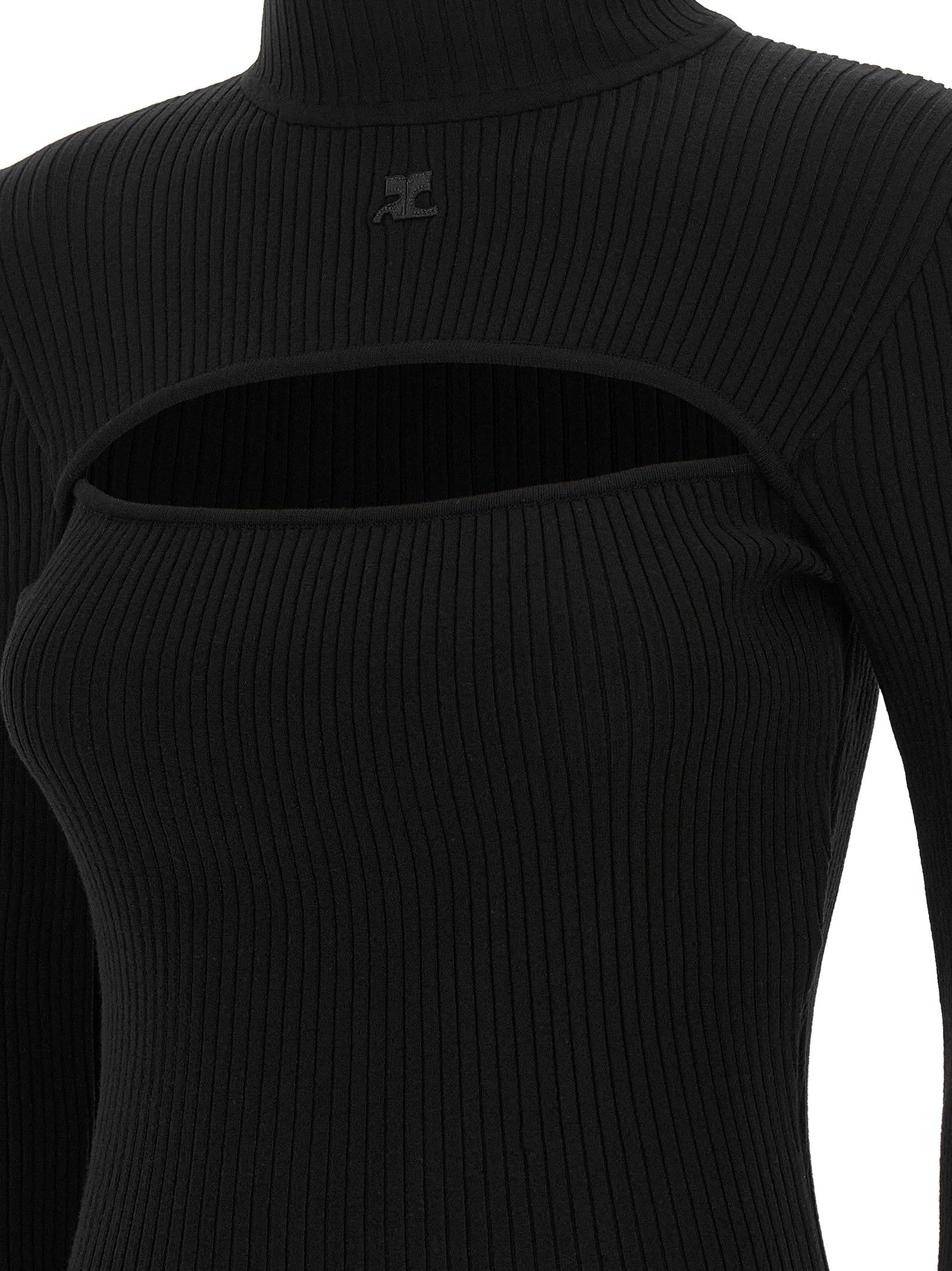 courrèges Cut Out Sweater Black