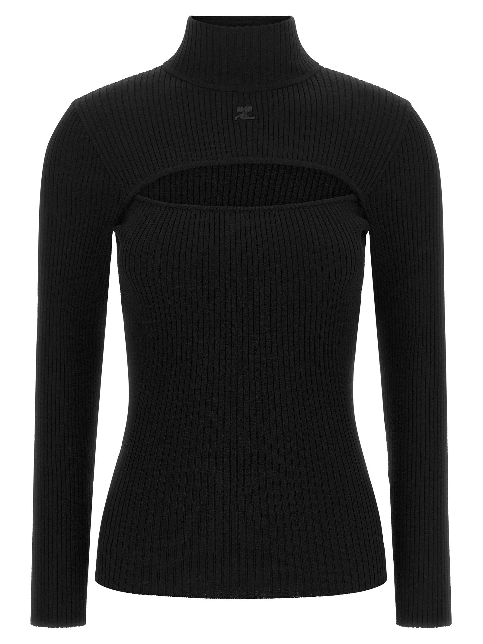 courrèges Cut Out Sweater Black