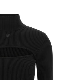 courrèges Cut Out Sweater Black