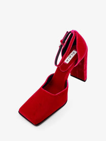 ALAÏA Women's Orsay Velvet Écolleté Pink