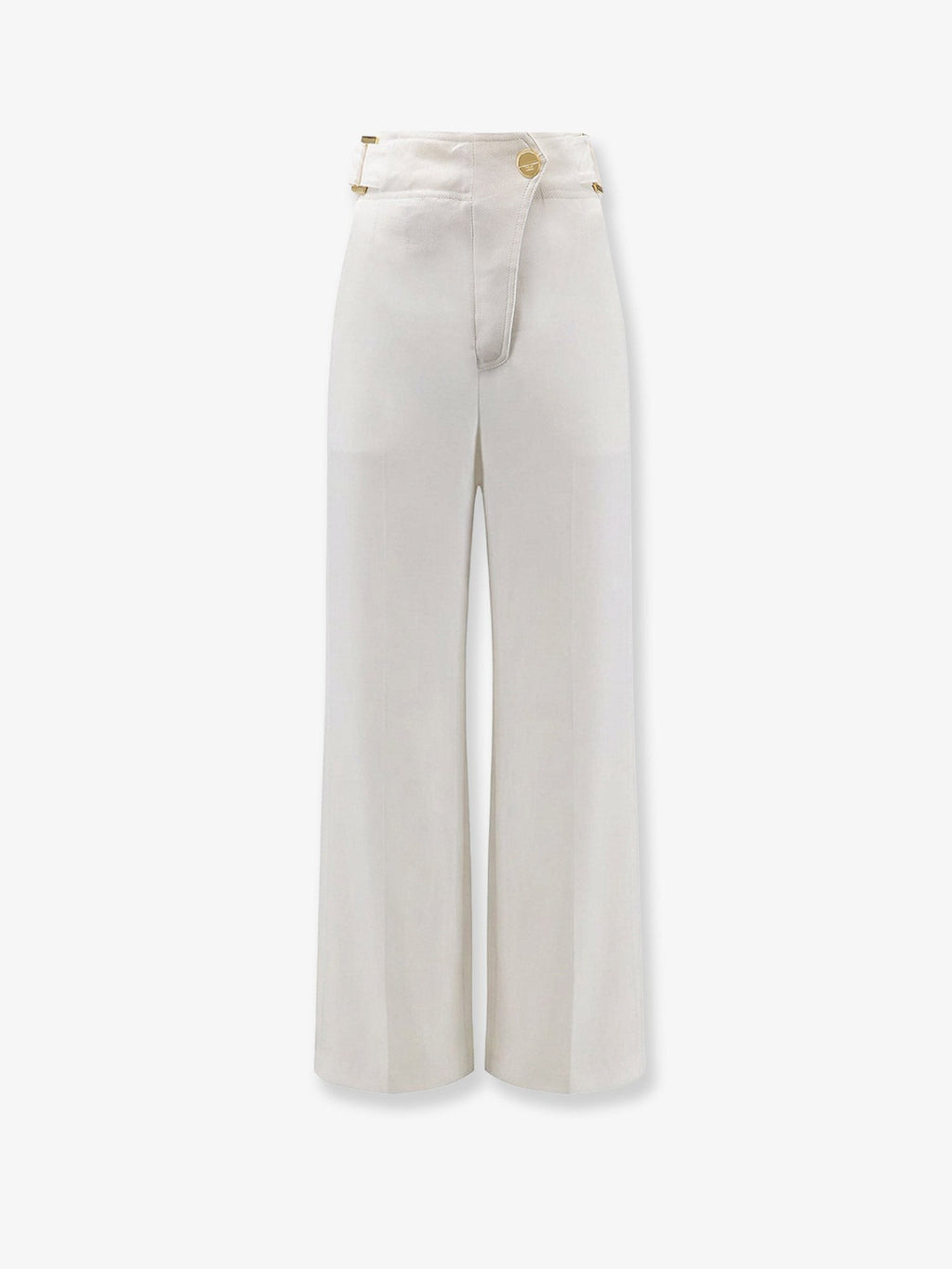 Elisabetta Franchi Women's Daily Linen and Viscose Trousers White