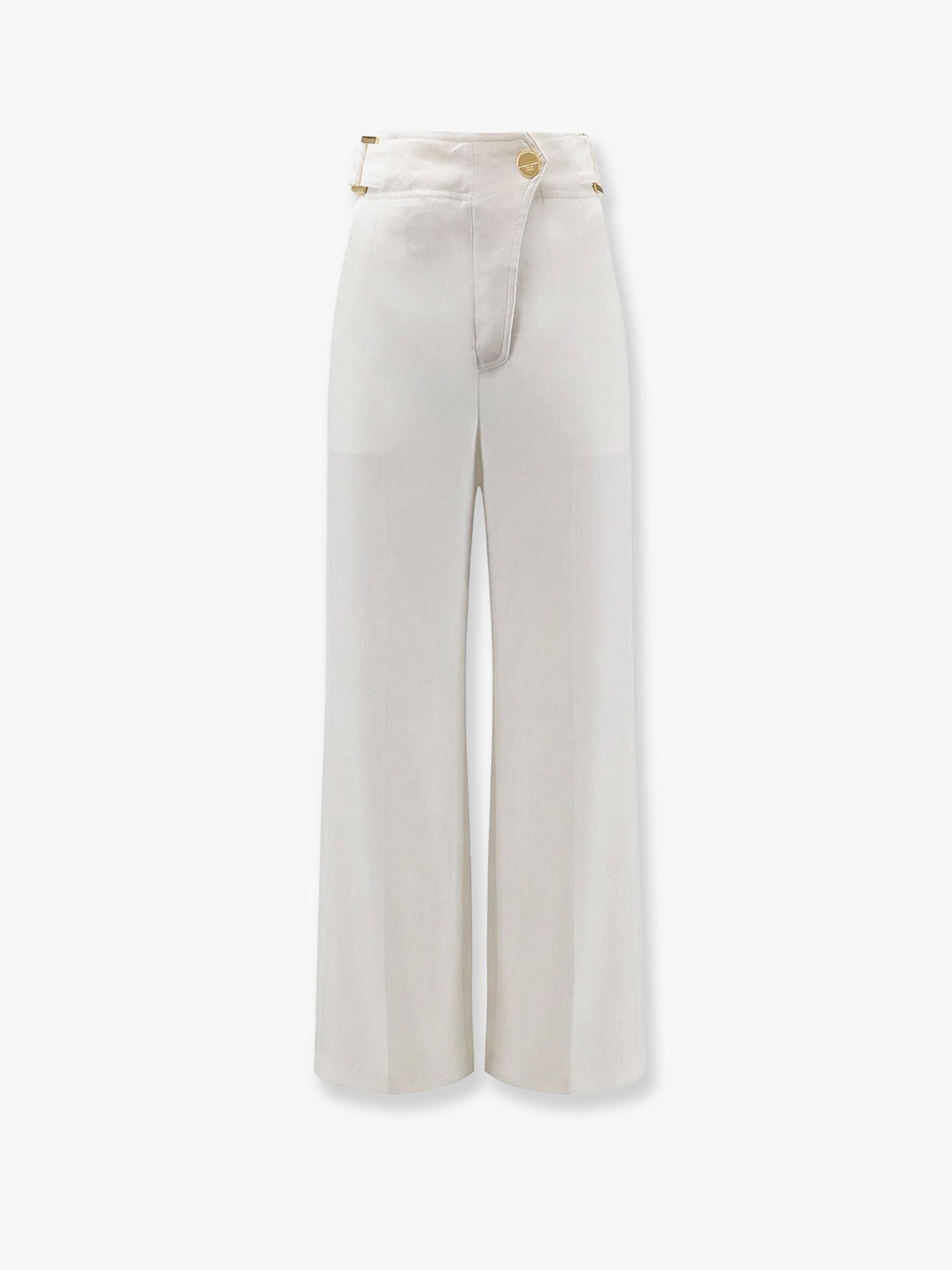 Elisabetta Franchi Women's Daily Linen and Viscose Trousers White