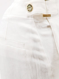Elisabetta Franchi Women's Daily Linen and Viscose Trousers White